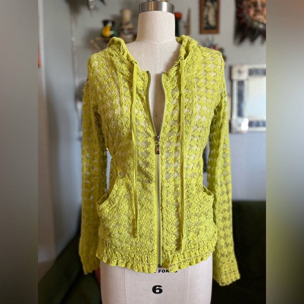 Monoreno lace zip up jacket